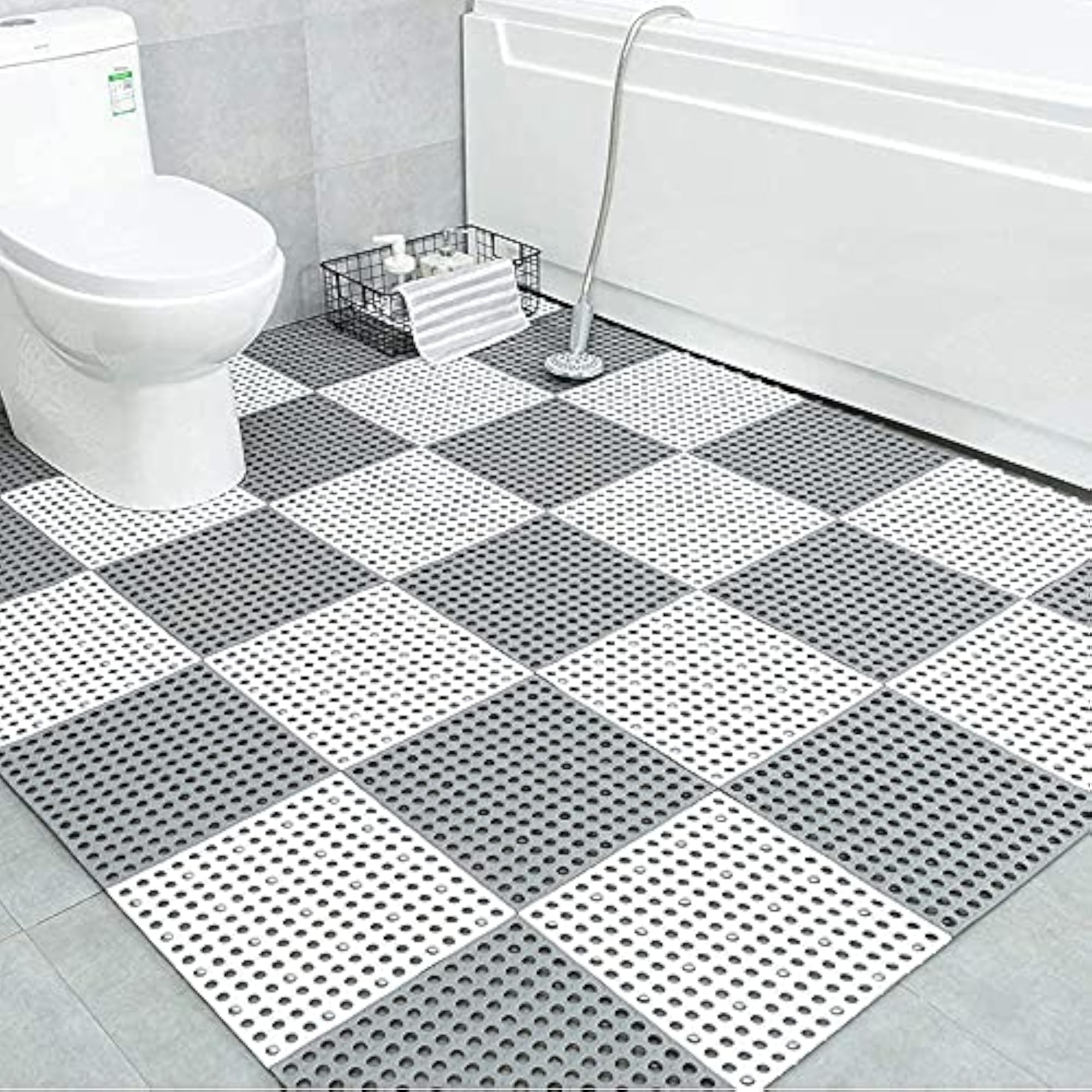 Interlocking Non-Slip Drainage Tile for Wet Areas