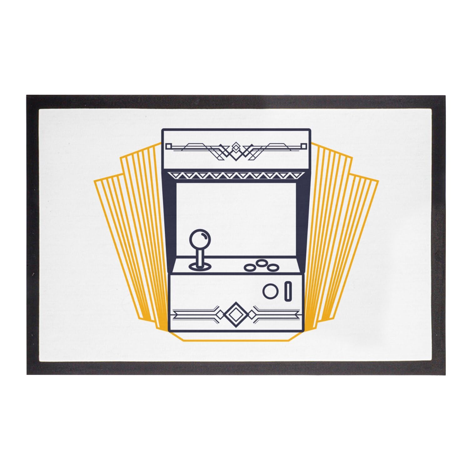 Paillasson vintage 75x50cm tapis entrée arcade gaming jeu vidéo rétro art déco blanc Fabulous