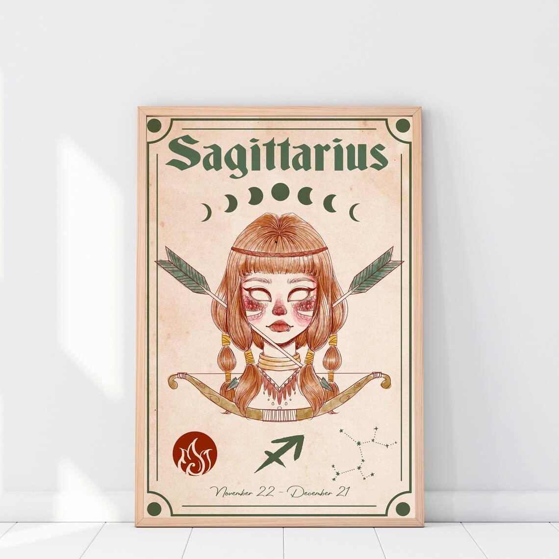 Sagittarius Zodiac Sign Wall Decor Astrology Home Decor Zodiac Sign Gifts Zodiac Sign Poster Vintage Wall Decor Gifts for Her Vintage Metal Tin Sign 5.5x8inch