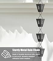 Vista 5 de Rain Chain Aluminium Alloy Square Rain Catcher Chain, Adjustable Gutter Rain Chain, Hanging Divert Water Downspout Chain for