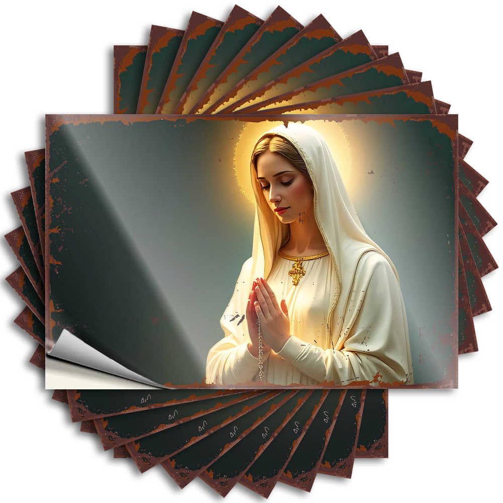 Sticker Cover Unique Prayerful Serenity: A Devotional Portrait for Mold - Country Easy Peel Removable(12X18CM)