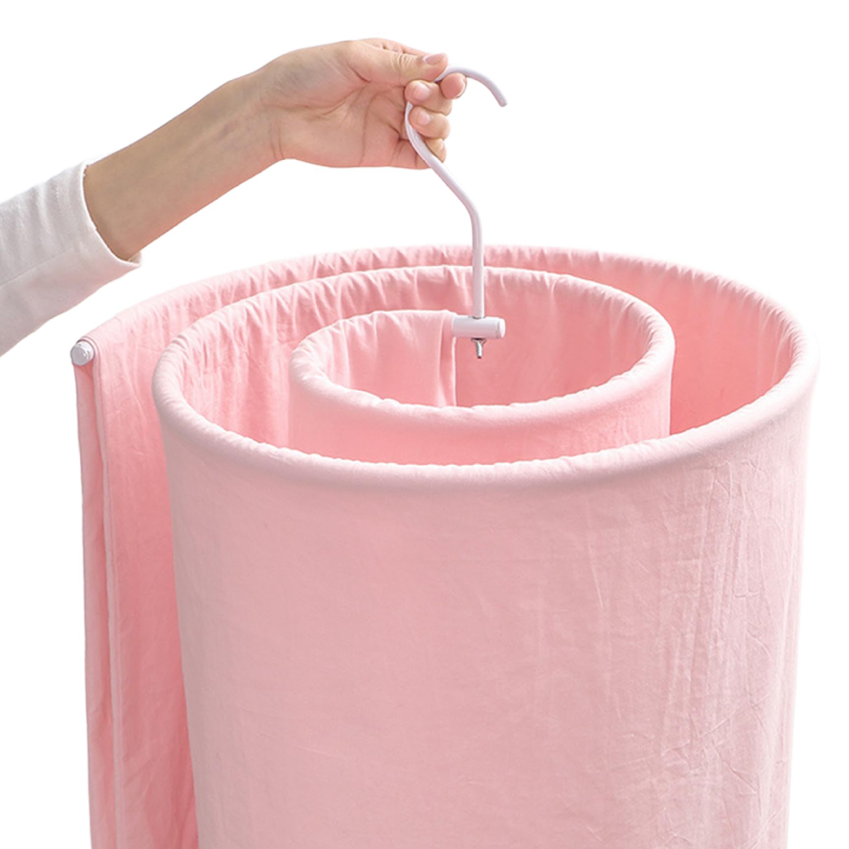 Bemonew Blanket Hanger, Spiral Shaped Clothes Drying Rack, 5kg Load Metal Blanket Hangers, Detachable Space Saving Drying Rack for Bed Sheet Coverlet Bath Towel