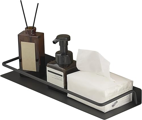 Estante pequeño para pared, estante flotante pequeño, estante de pared negro, estantes de baño de metal, estantes flotantes de metal para baño,