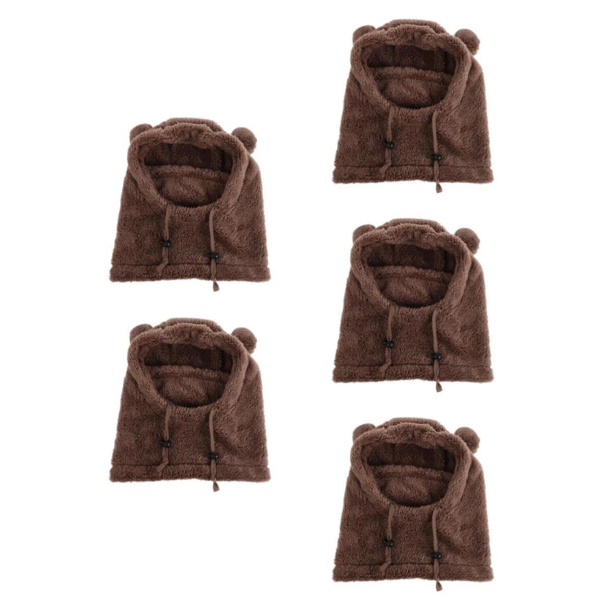 Toddmomy 5 Piezas Gorro para Niñas con Orejas, Abrigo Infantil Café