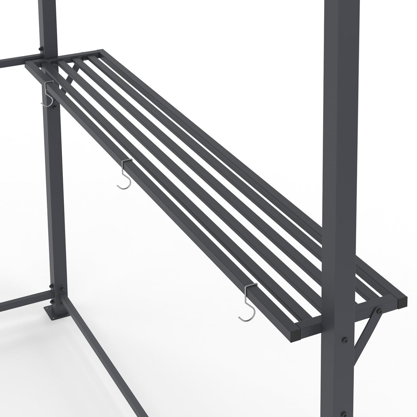 IDMarket - Abri pour Barbecue 240 x 150 x 220 cm avec étagères, en métal Gris et Toit en Polycarbonate
