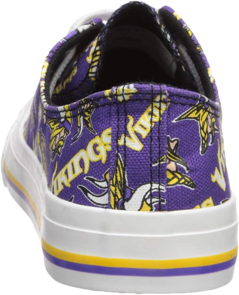 FOCO Minnesota Vikings NFL Womens Low Top Repeat Print Canvas Shoes - 7 - Image 3