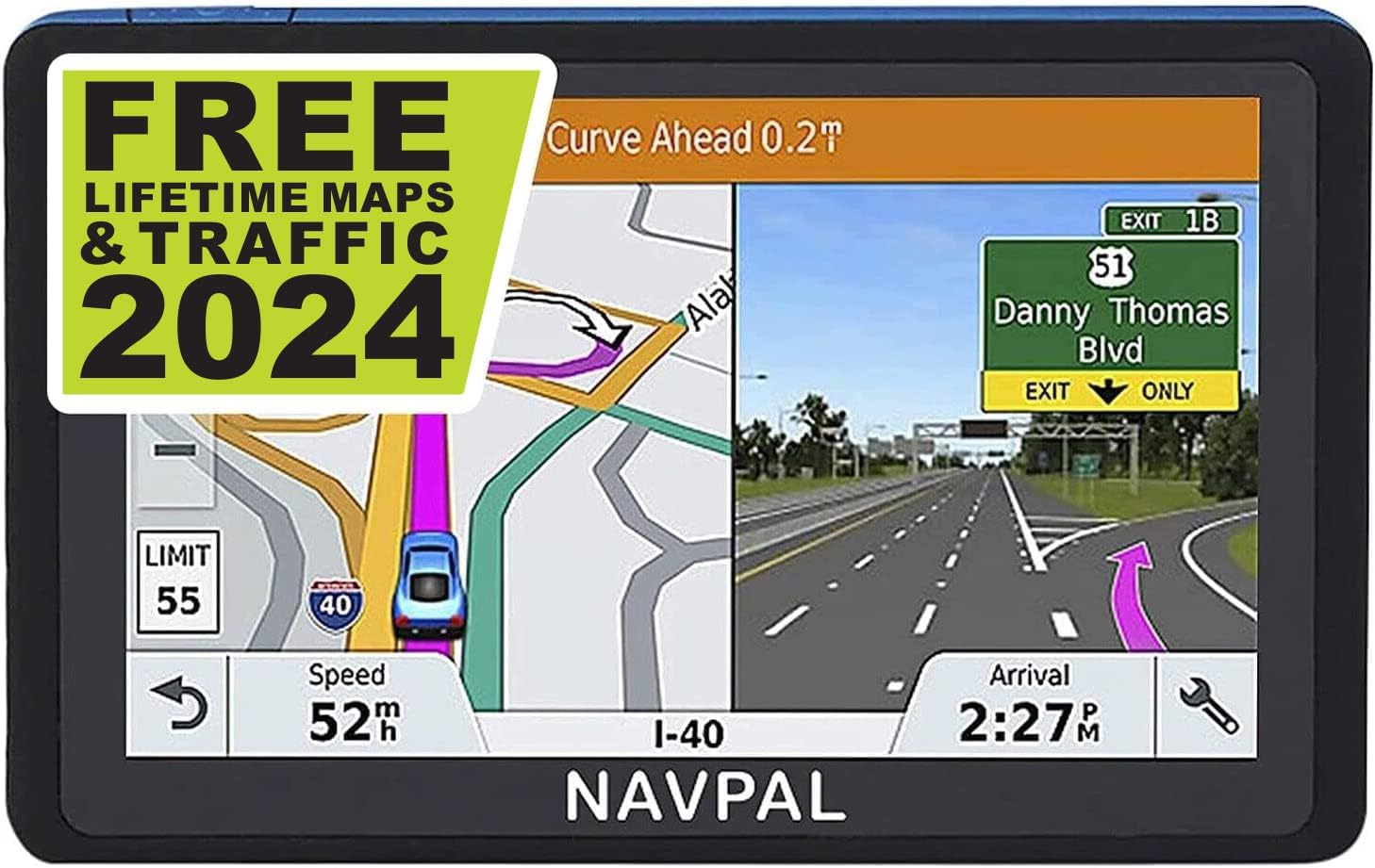 SAT NAV (7 INCH) UK EUROPE EDITION 2023 (FREE Lifetime Updates+ Speed Cams) GPS Navigation for Car Truck Motorhome Caravan, Features AI Real Voice, Postcodes, Lane Guidance (BRITISH BRAND) (Black1)