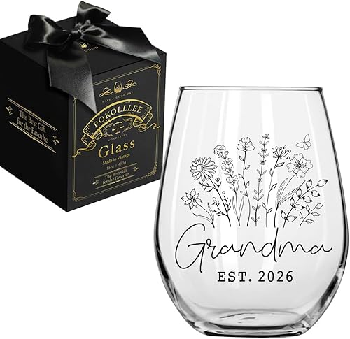 EST 2025 - Regalos de copa de vino sin tallo para la nueva abuela, regalos para la abuela por primera vez, regalo del día de la madre, regalos de