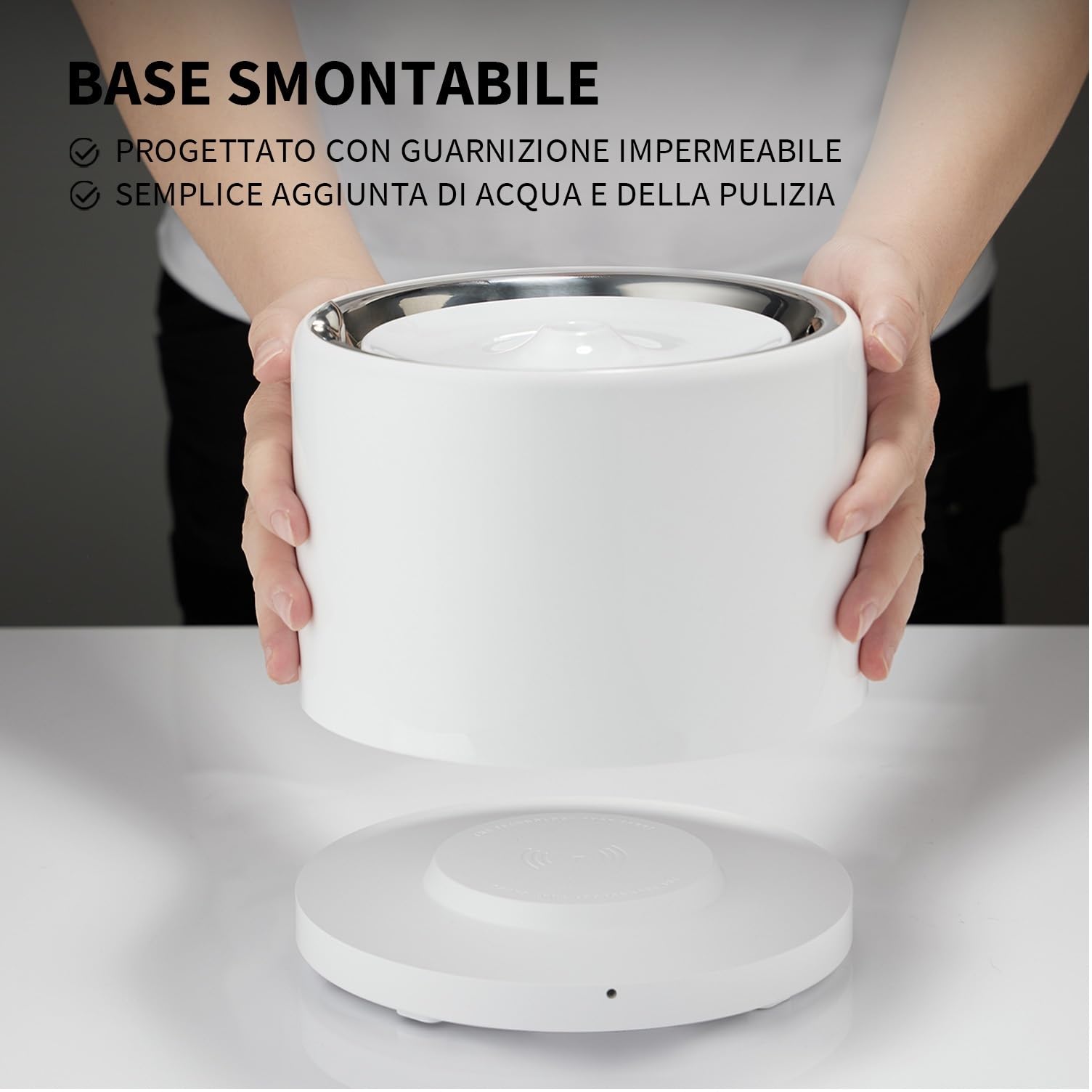 PETKIT Pompa dell'acqua Senza Fili, Fontana Intelligente per Gatti e Cani, Rivestimento in Acciaio Inossidabile, non Facile da Nascondere Batteri