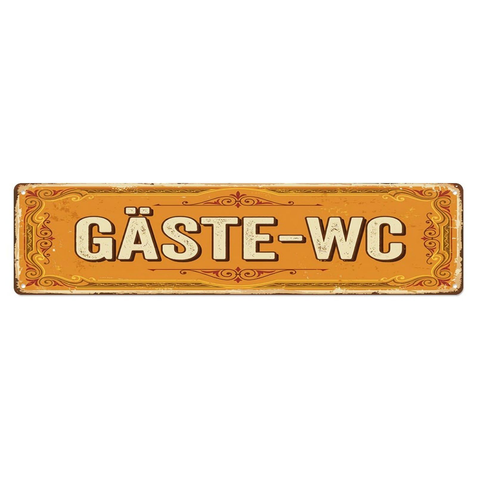 Retro Warm Home Lavatory Toilet(WC) Door Metal Tin Skinny Sign Plaque Wall Decor for Cafe, Club Bar, Office, Home Garden Metal Poster 4x16Inch