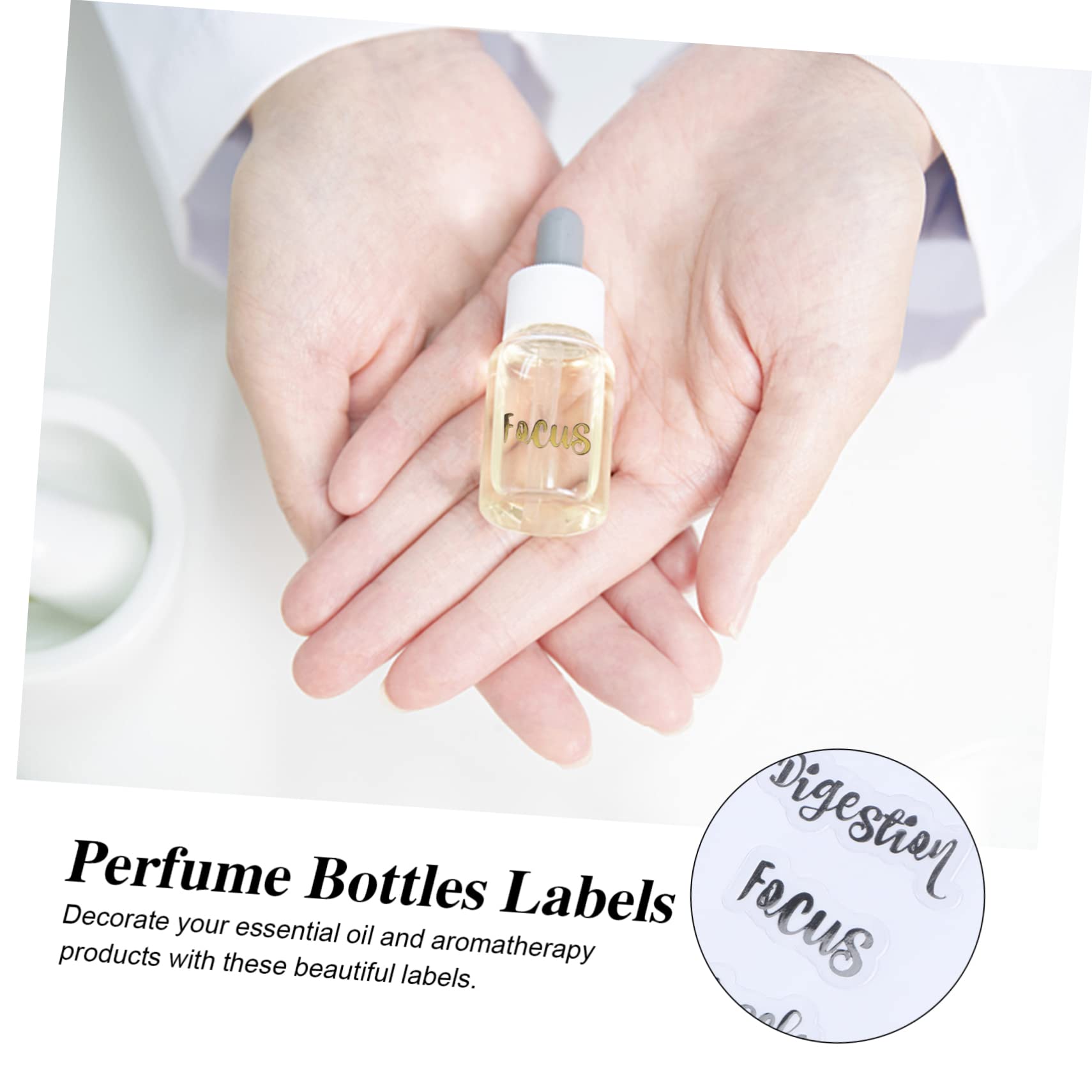 NUOBESTY 36fogli Etichette Adesive Per Bottiglie Di Cosmetici e Oli Essenziali Confezione Da Impermeabili e Facili Da Applicare Per Identificare Profumi e Prodotti Cosmetici