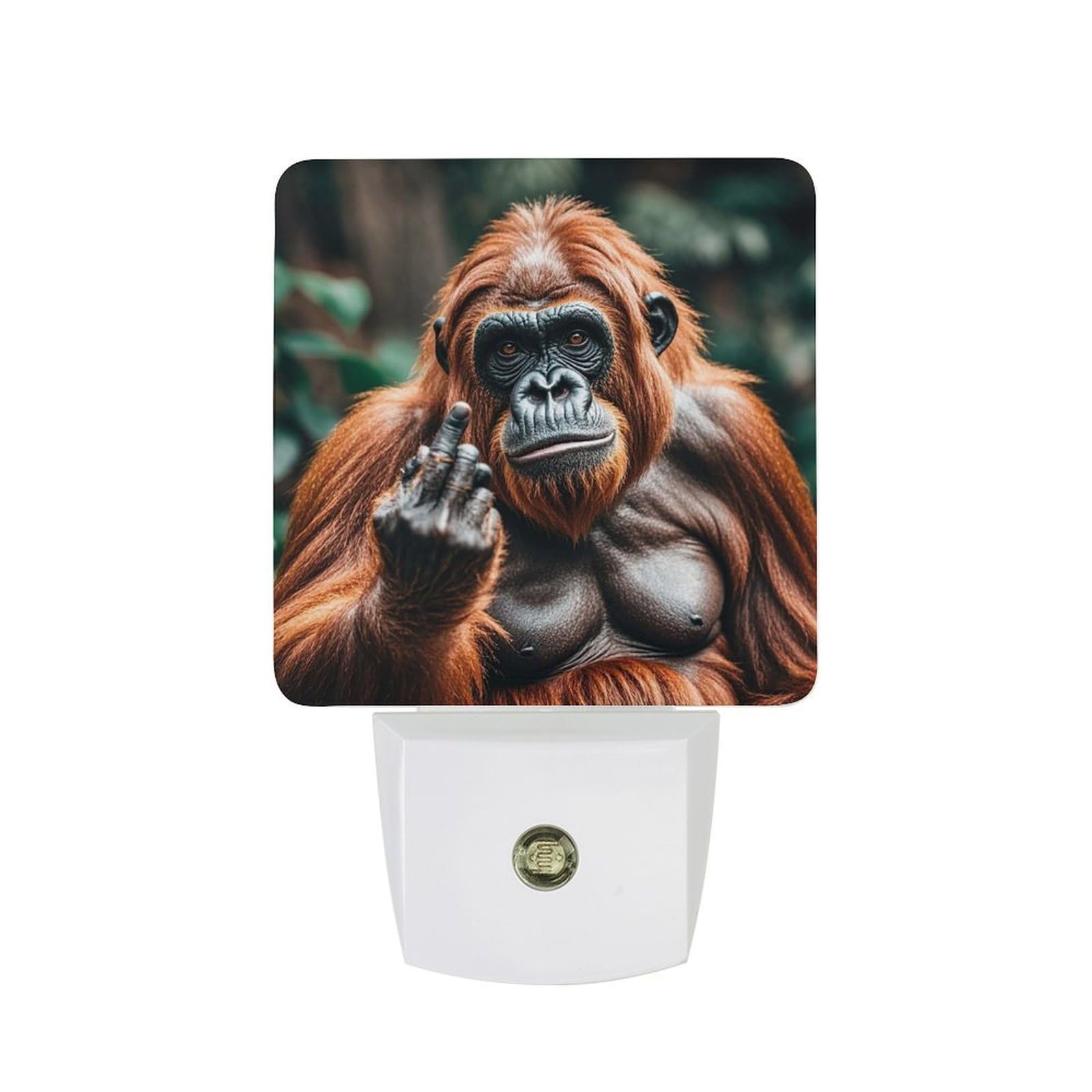 FodPand Night Light Plug Into Wall with Dusk to Dawn Sensor 0.5w Modern LED Gorillas Plug in Night Lamp Warm White Glow Nightlight for Bedroom Hallway Kitchen Bathroom Stairs Corridor