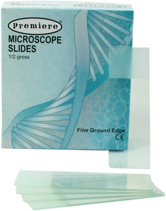 Premiere Microscope Slides with Ground Edges, Frosted End, Precleaned, 10 Gross per case, 1,440 Slides
