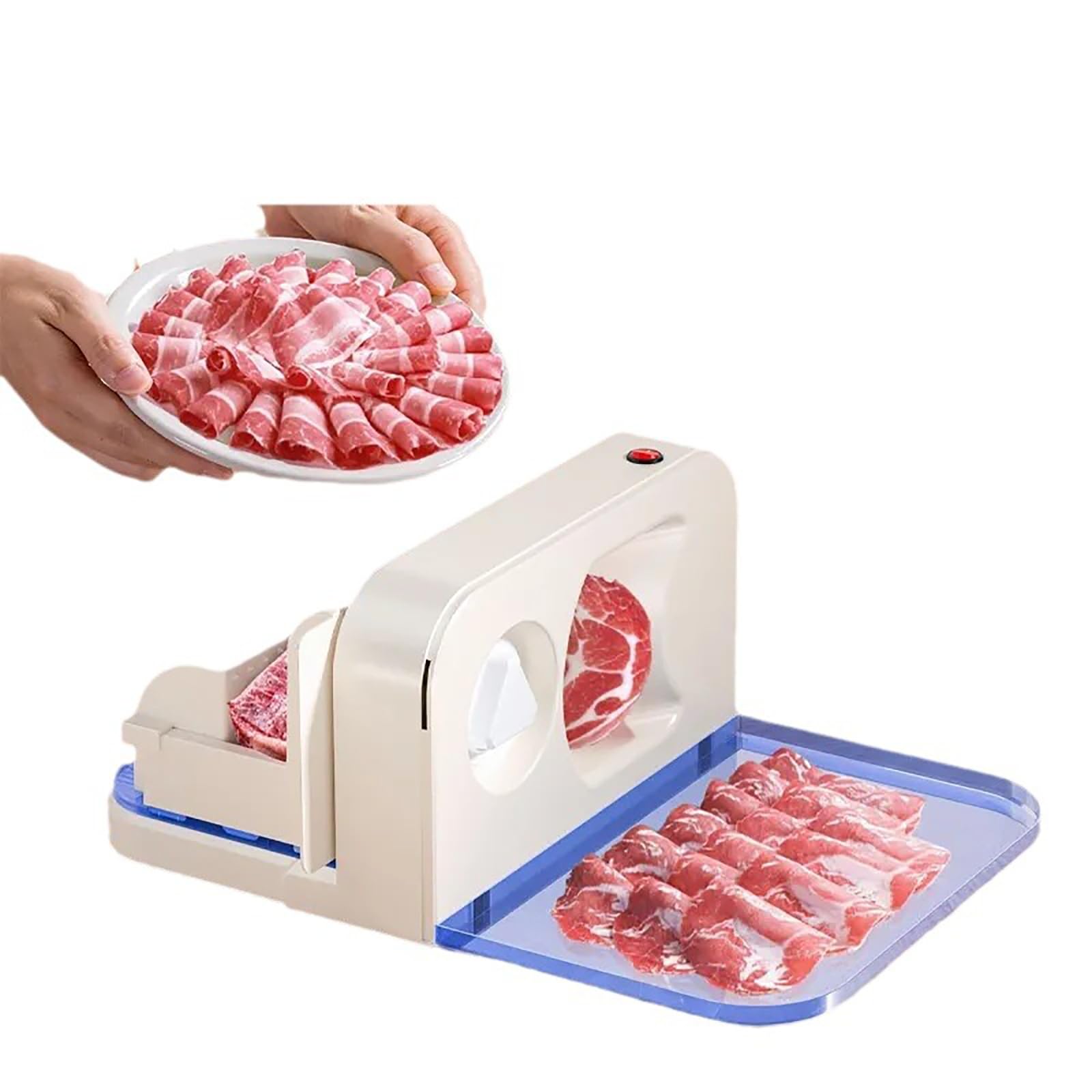 FfiMe Affettatrice Elettrica per Carne – Affettatrice Antiscivolo per Pane/Formaggio/Salumi, Lama Seghettata in Acciaio Inossidabile da 17 cm, Spessore Regolabile 1-15 mm, Affettatrice Domestica