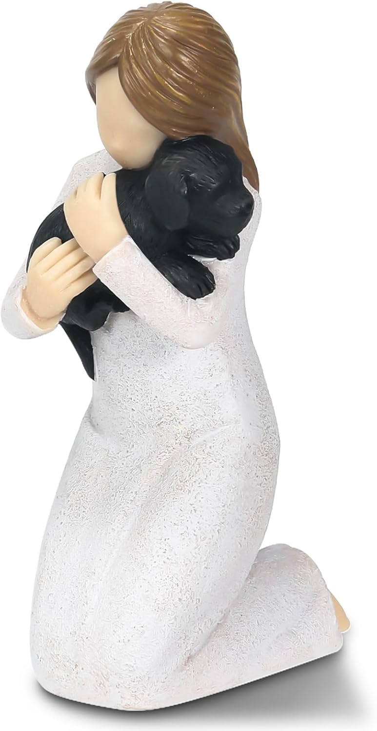 Dog Memorial Gifts for Loss of Black Dog, Dog Angel Remembrance Statue, Loss of Dog Sympathy Gift, Dog Death Sympathy Figurines, Passing Away Bereavement Gift for Dog Mom