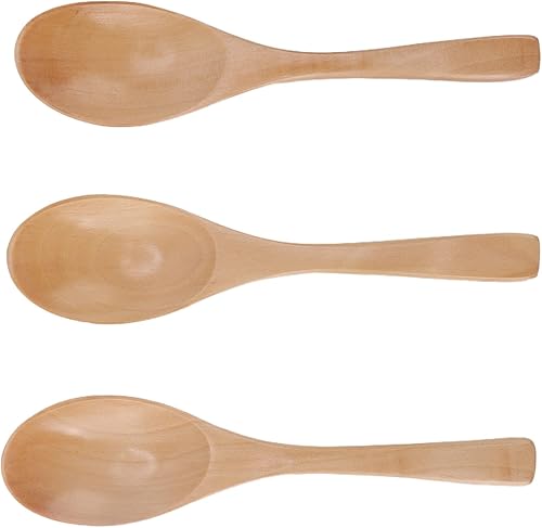 Miniatura 8 de Juego de 3 cucharas de madera versátiles y cucharón de madera, utensilios de cocina de madera para servir gachas y postres, vajilla auténtica y