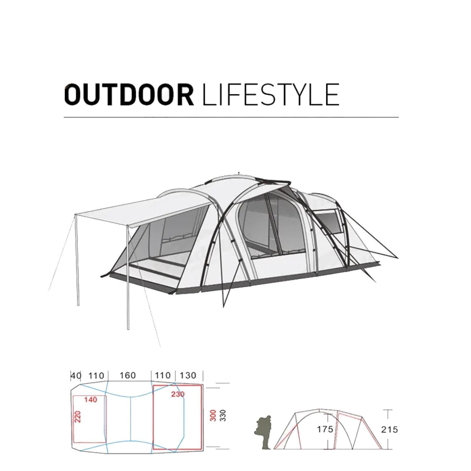 Tienda de campaña impermeable para 4 a 8 personas con gran espacio, ideal para senderismo al aire libre y aventuras de vacaciones