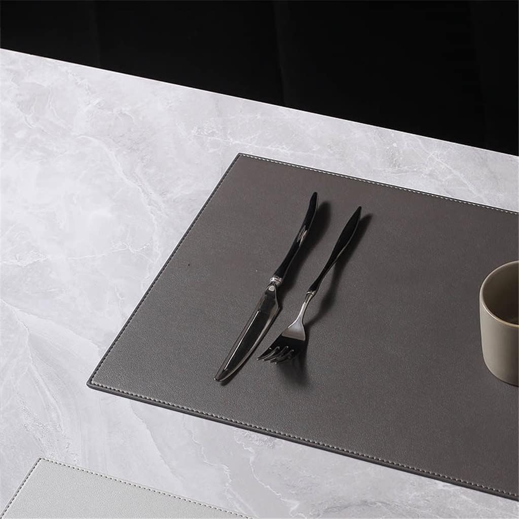 2 Pcs Leather Table Place Mats Western Pads Tableware Solid Color Bowl Mat Home Kitchen Accessories