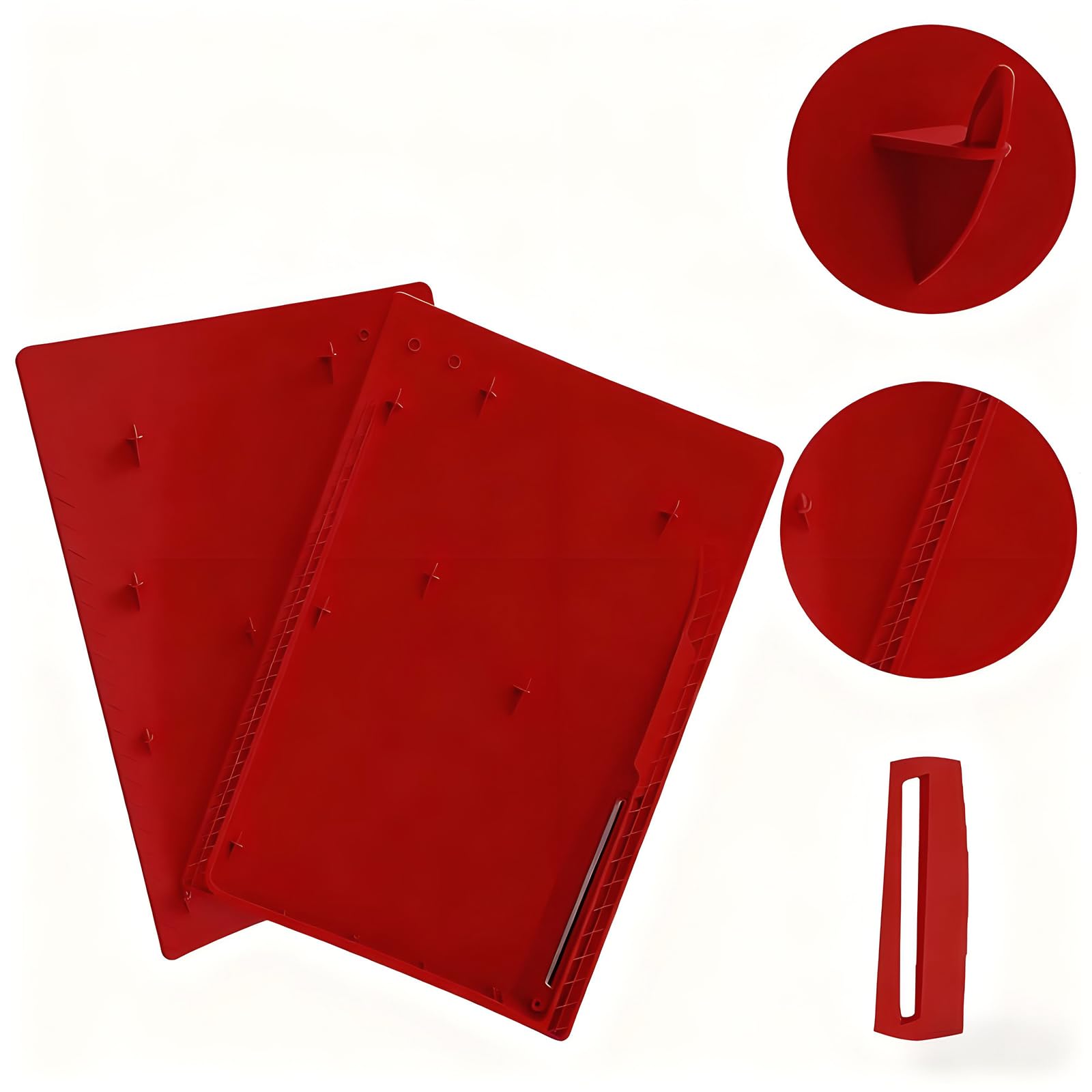 Megadream - Custodia di ricambio per console PS5 per console PS5, in ABS, antiurto, antigraffio, antipolvere, cover per console Sony PS5, edizione disco (rosso)