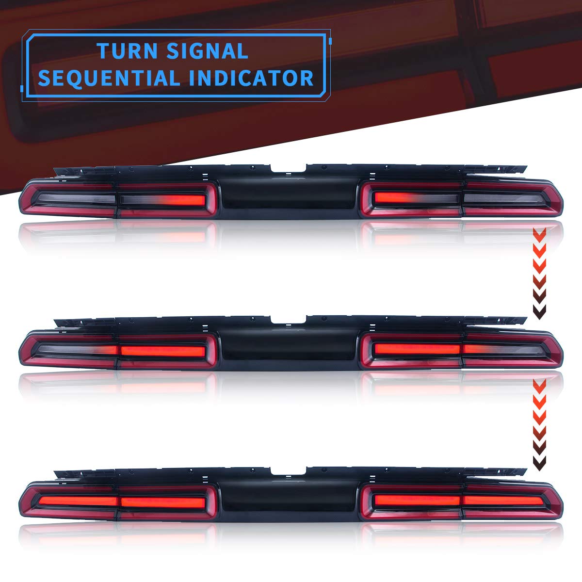 VLAND LED Tail lights Compatible with 20082014 Dodge Challenger (Red
