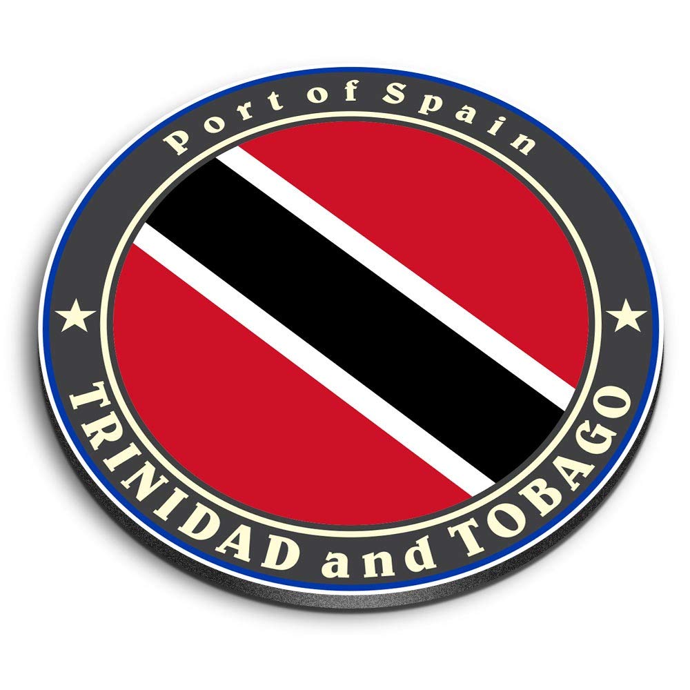 1 x Round MDF Magnet - Trinidad and Tobago Flag Travel 5044