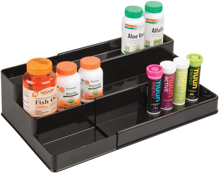 mDesign Adjustable, Expandable Plastic Vitamin Rack Storage