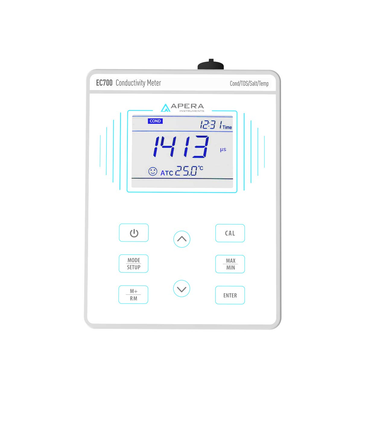 Apera Instruments EC700 Labor-/Tisch-Leitfähigkeitsmessgerät (Inklusive 2301T-F Elektrode für Leitfähigkeits- und Temperaturmessung, mit automatischer Temperaturkompensation)