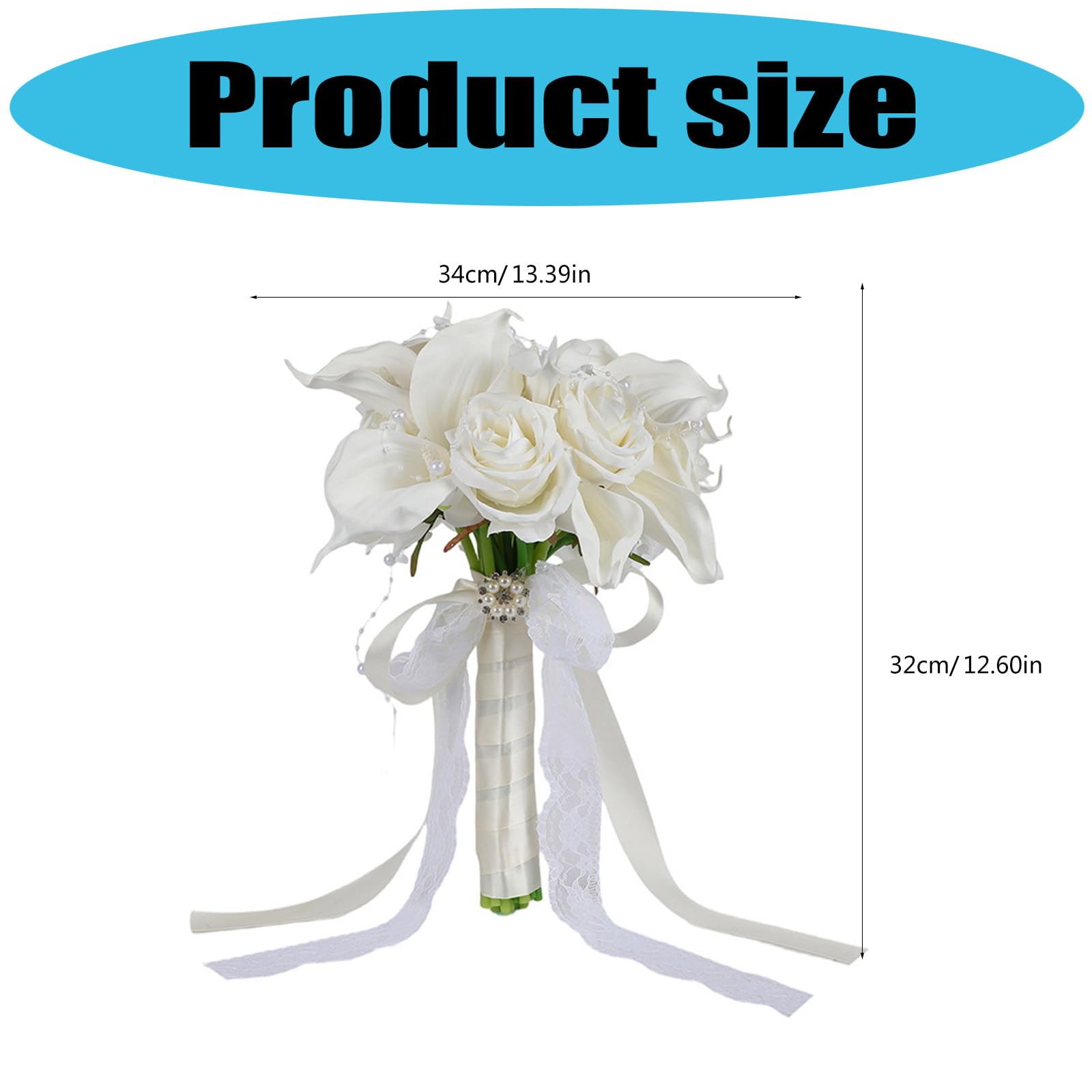 Dateless - Mazzi di fiori artificiali per matrimonio con rose di seta, gigli, decorazioni per eventi, bouquet da sposa, fiori di seta, eleganti fiori artificiali per il matrimonio