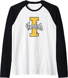 University of Idaho Vandals Distressed Primary Logo Raglan Baseball Tee