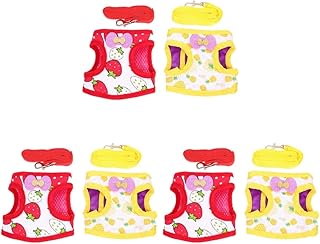 minkissy 6 Conjuntos De Roupas De Coelho Brinquedo Coelho Cobaia Arnês Colete Gatinho Colete Coelho Trela Ao Ar Livre Colete De Gato Arnês E Trela Roupas De Cachorro Coelho Impressão Arnês