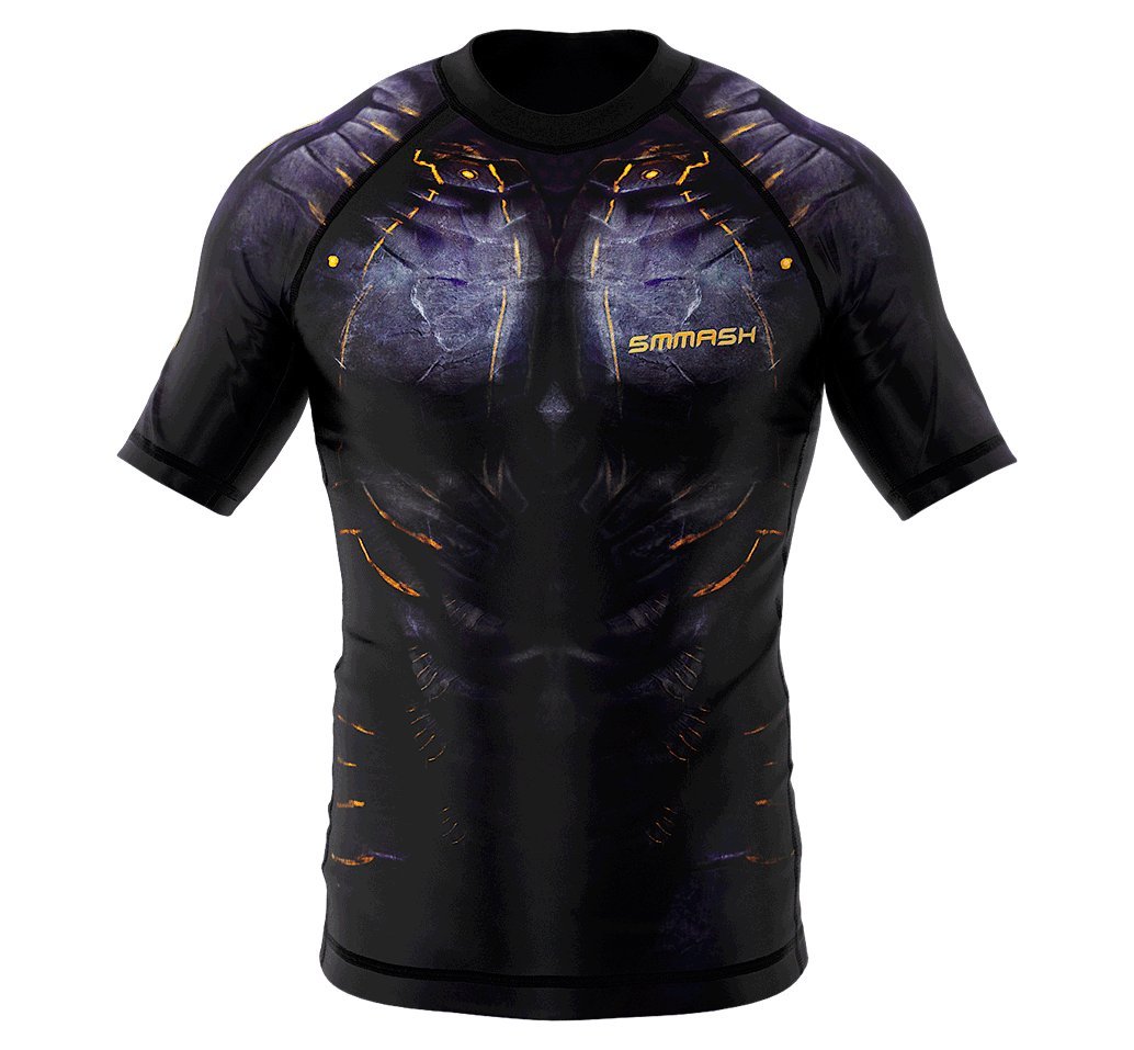 SMMASH Helion Rashguard Hombre Manga Corta, Camisetas Hombre para MMA, Artes Marciales, Krav Maga, BJJ, K1, Karate, Material Transpirable y Antibacteriano — view 10