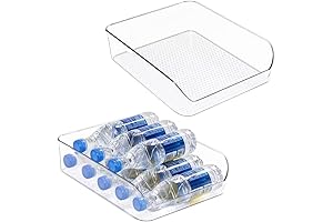 2-Pack Water Bottle Fridge & Freezer Organizer Bins BPA-Free