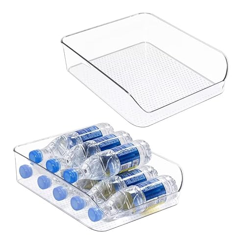 Ettori 2 Pack Water Bottle Organizer Refrigerator Organizer Bins and