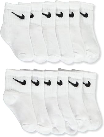 Nike Kids Logo Pack Socks Infant/Toddler White 12-24 Months 2-3 Infant