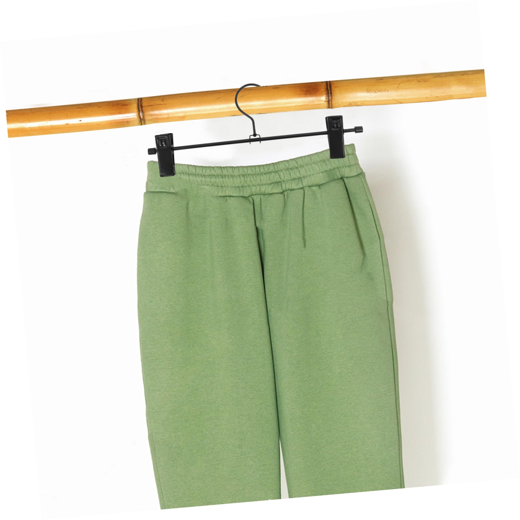 Ciieeo 10 Pack Metal Hangers for Pants Skirts Secure Clips 360° Rotation for Easy Access