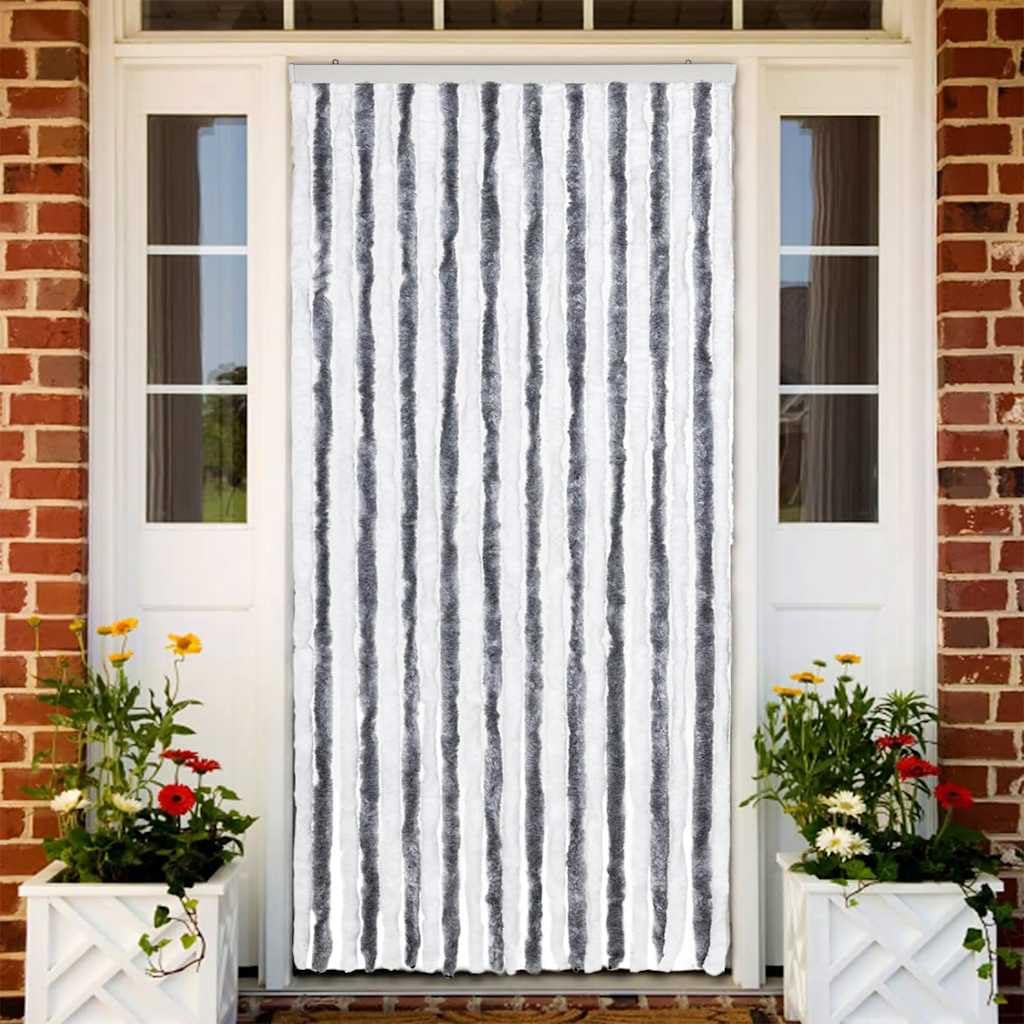 Moustiquaire chenille 90 x 220 cm gris et blanc