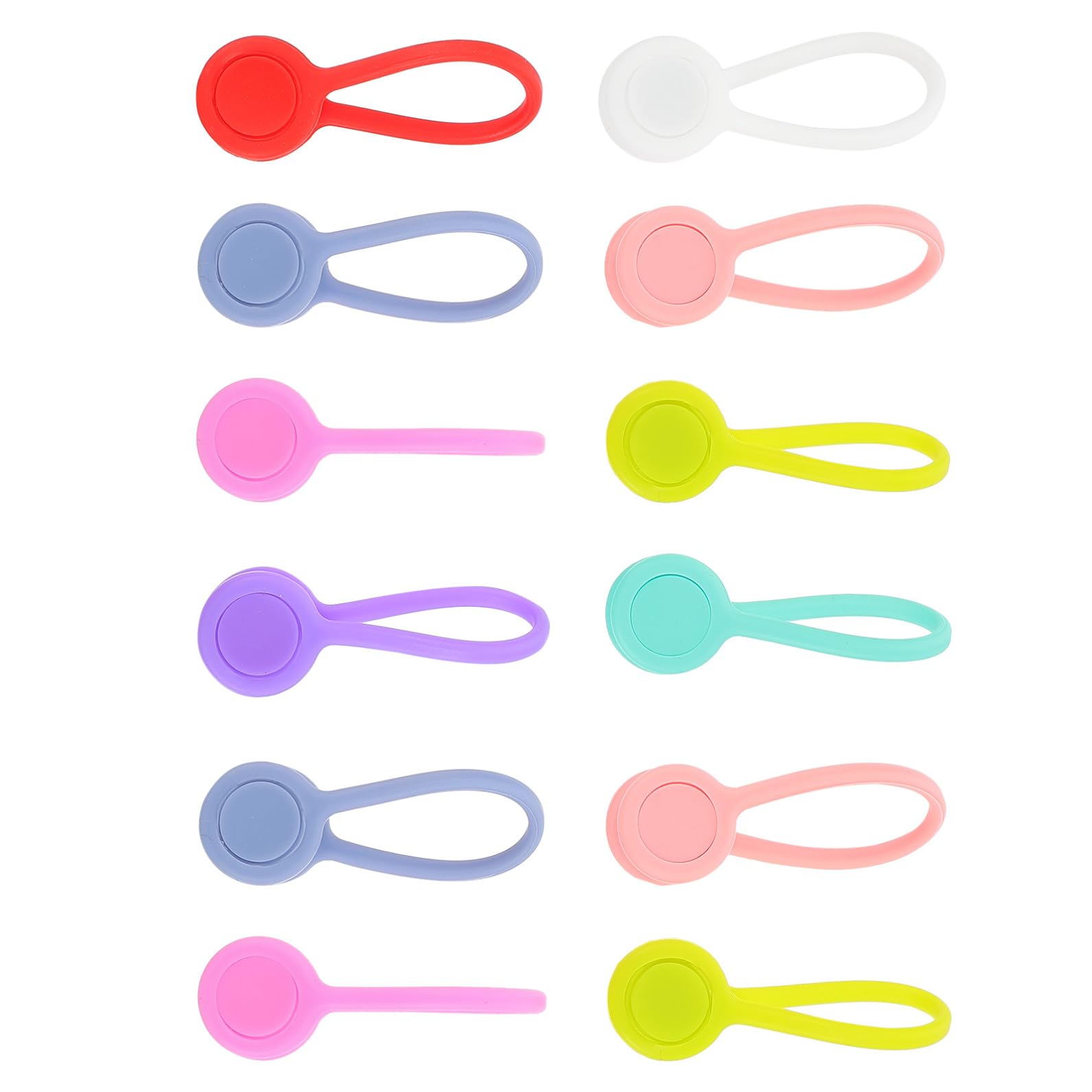 BESTonZON 48 Piezas abrazadera de cable soporte para auriculares soportes magnéticos para cables enrollador de cable magnético enrollador de cordón magnético bridas magnéticas Linea de datos