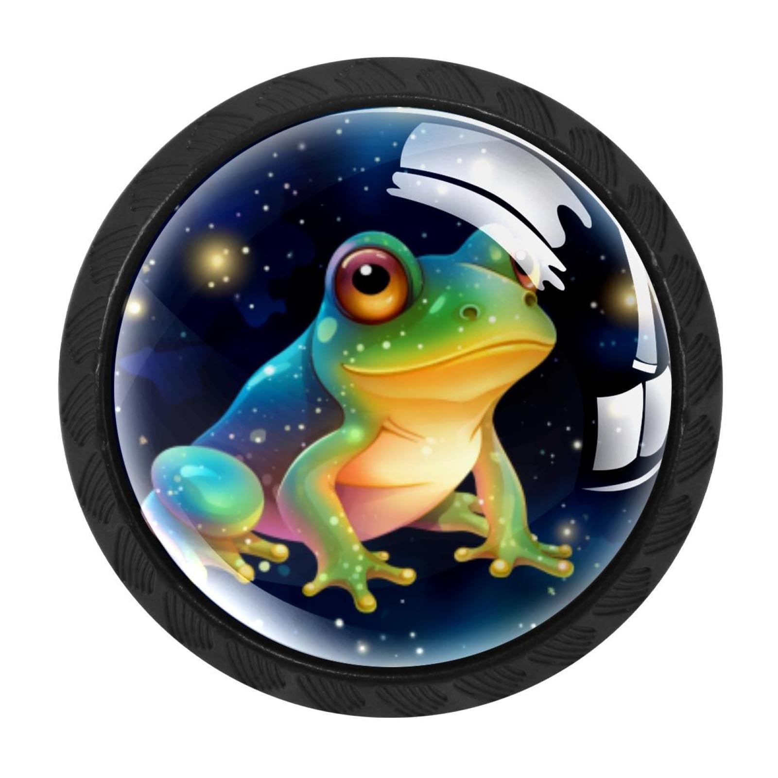 Chenzzzz Multicolored 20 4 Pieces Starry Frog Drawer Knobs, 35Mm Black Cabinet Knobs, Drawer Pulls And Knobs, Dresser Drawer Knobs, Cabinet Hardware Kitchen Cabinet Knobs