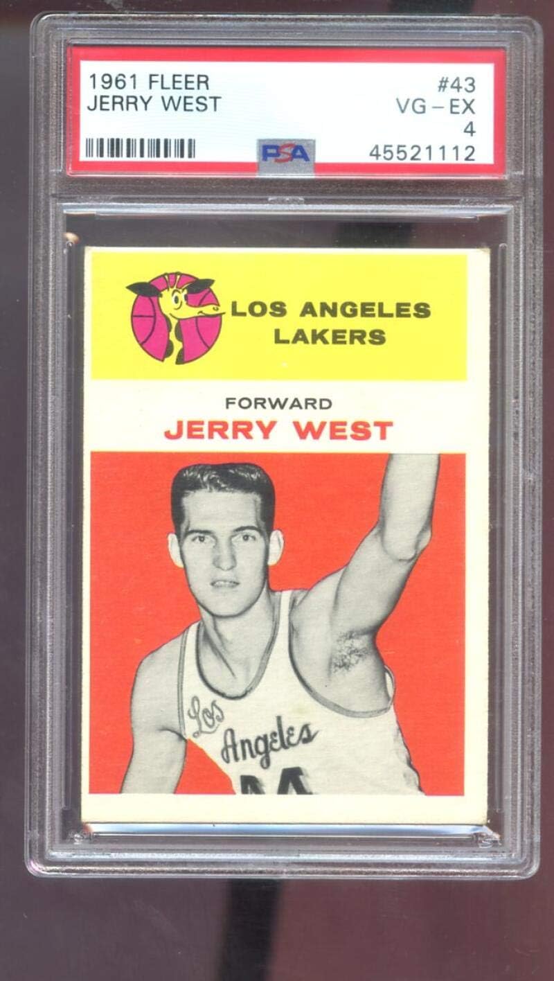 1961-62 Fleer #43 Jerry West Lakers ROOKIE RC PSA 4 Graded Basketball Card NBA