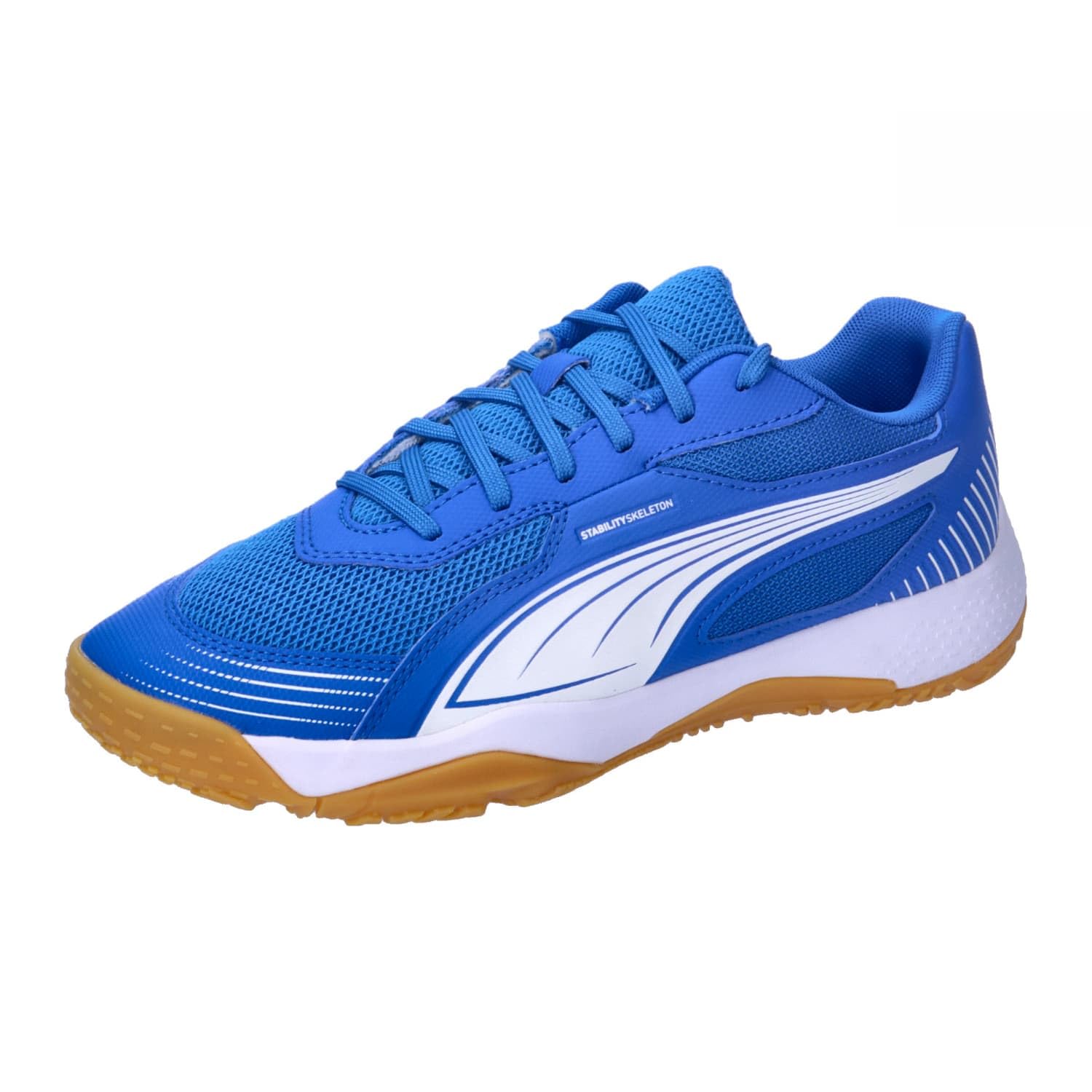 PUMA SOLARFLASH III JR Indoor Court Shoe, Team Royal White, 3.5 UK