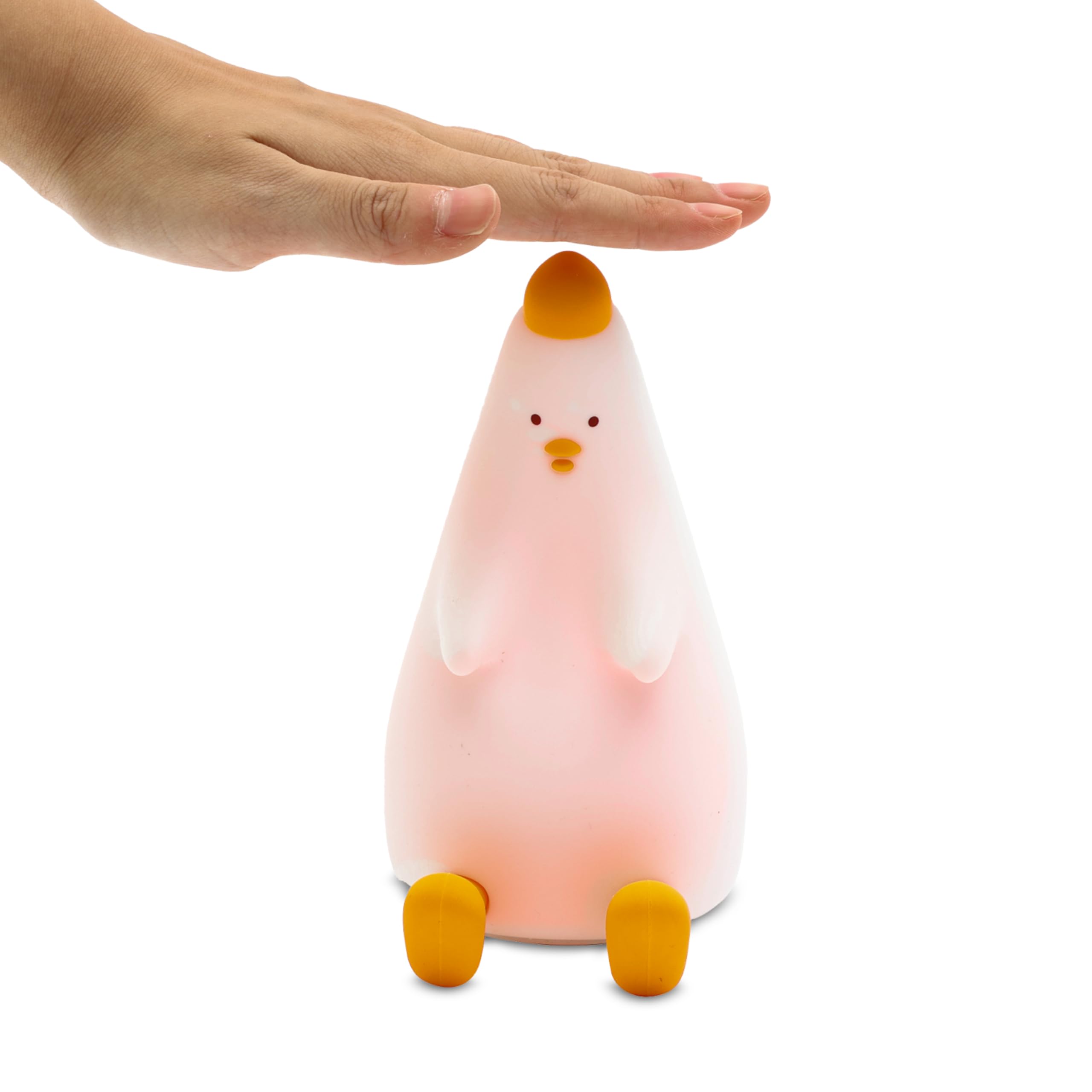 Kicko Duck Night Light - Cute Duck Lamp - Duck Light Laying Down - Lazy Duck Night Light - Soft Silicon LED Lamp for Kids Room, or Playroom - Battery Operated, Portable, and Safe