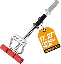 POWERTEC Extendable Floor and Wall Roller for Vinyl Flooring, Tile & Linoleum Roller with Extendable 17" to 27" Handle, 7.5" Wide for LVP, Veneer, Carpet, Wall Coverings, 1PK (71033)