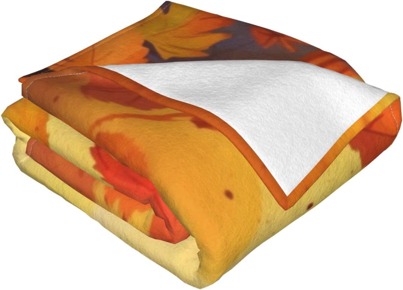 Printed Flannel Blanket Decorative, Maple Pumpkins Fall Soft Throw Blankets for Bed Couch Home Decor All Season Gifts 80"x60"