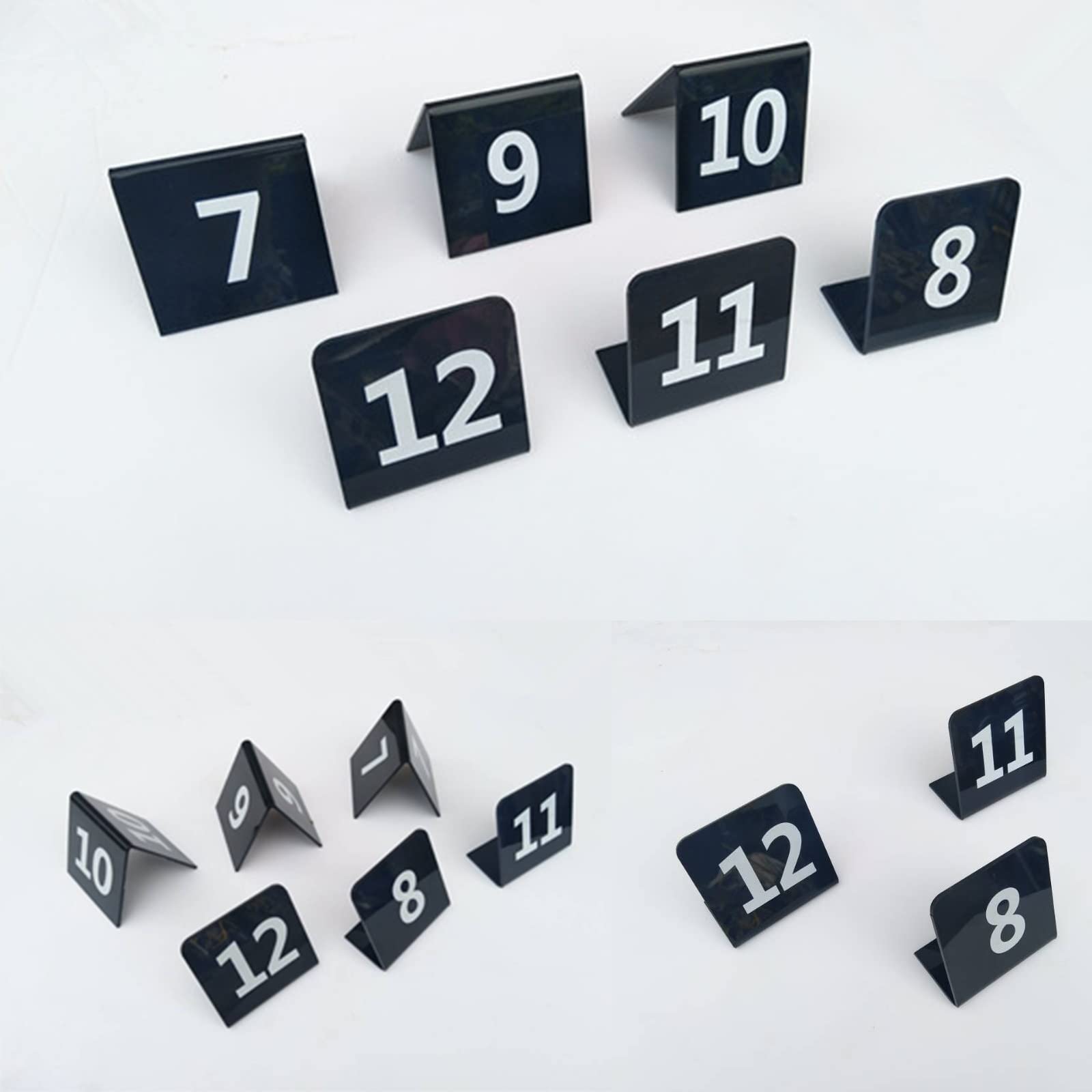 Numéros De Table En Acrylique Noir - Lot De 1 à 20 - Double Face - 6x18 Cm - Pour Mariage, événement, Restaurant
