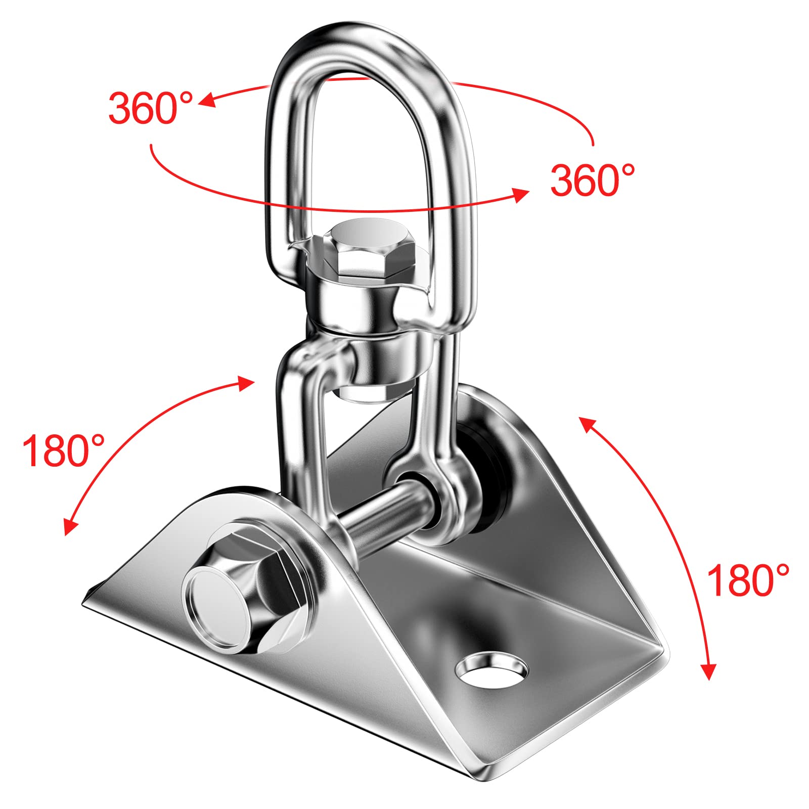 Relota Pesada Gancho de Techo Acero Inoxidable 450 kg Capacidad de Carga 360 ​​° Rotación, Anclaje Pared con fijación de Tornillo para Silla Colgante, Columpio, Yoga, Saco de Boxeo, Hamaca
