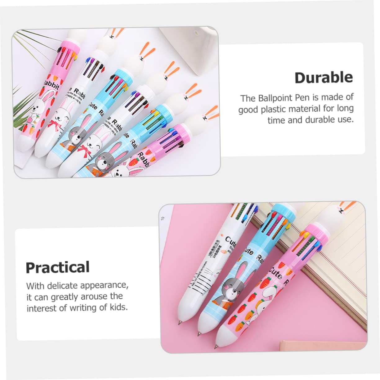 Tofficu 5 Set Penne Colorate Per Penne Resistenti All Usura Per Scrittura E Accessori Scolastici Divertenti Rosa Bianco 6 Pezzi * 5