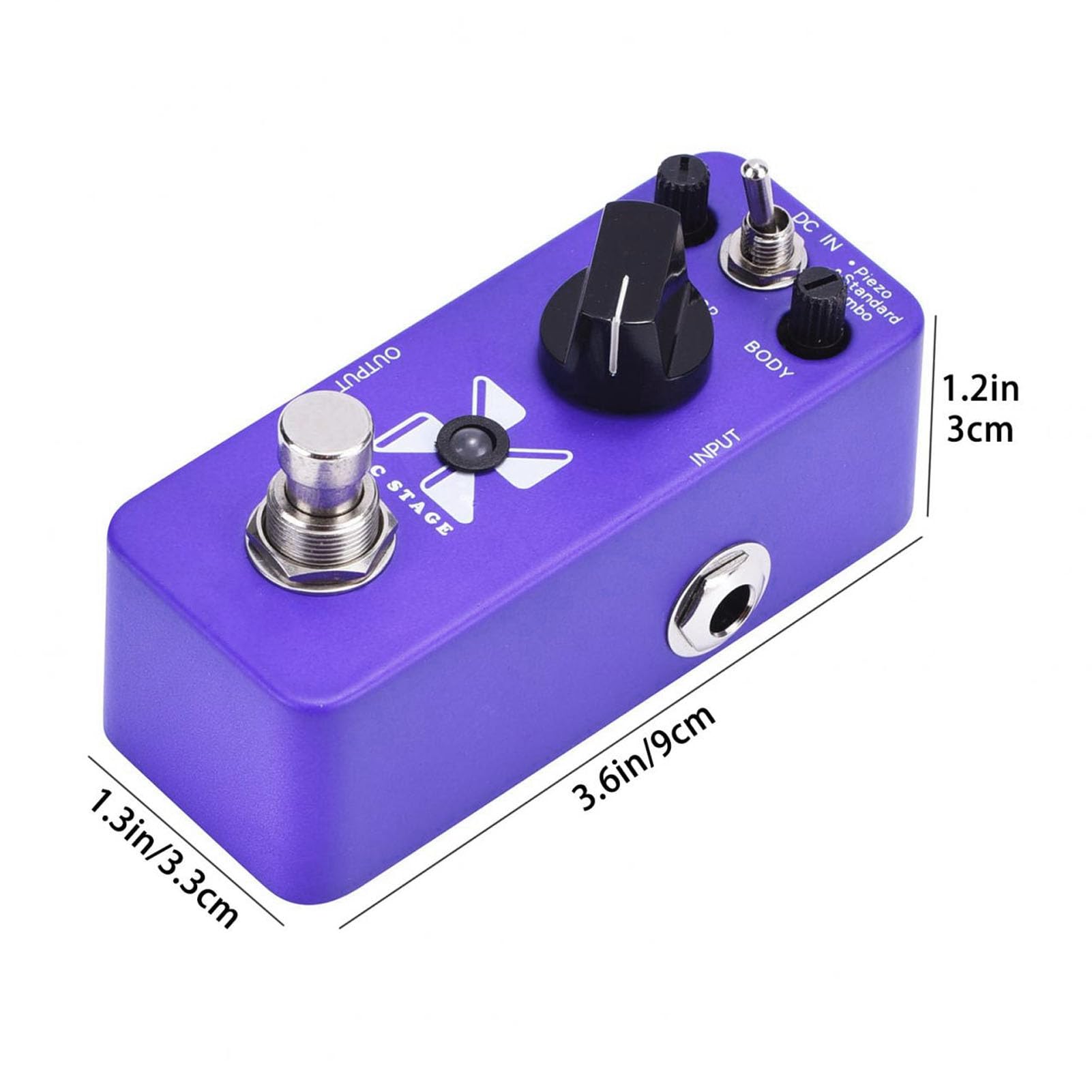 Pédale D'effet de Simulation de Guitare Acoustique en Alliage D'aluminium, 3 Modes D'effets, Mini, Coque Métallique à Large Application, pour la Pratique Quotidienne