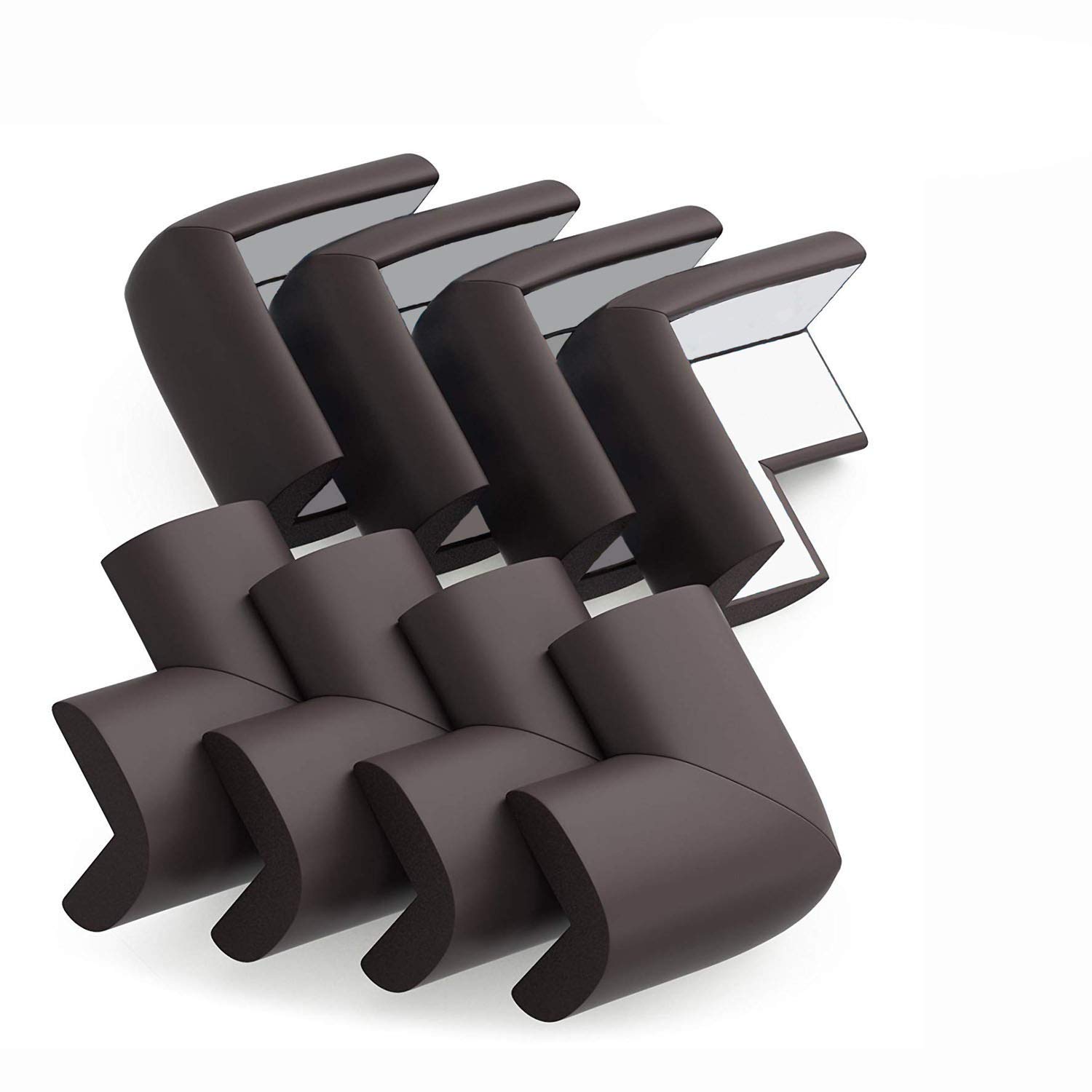 MakBea Corner Guards-8 Pack, Table Corner Protectors for Baby Safety, Super Soft Baby Proofing Corner Protector Edge Protectors with 3M Tape, Home Furniture Safety Bumper, brown