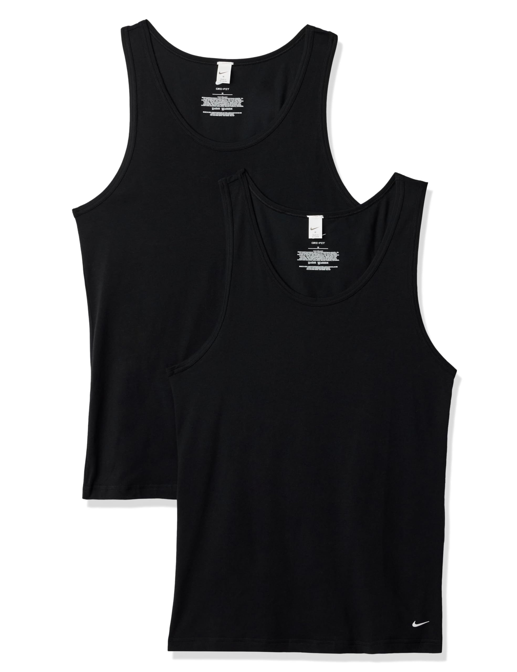 Nike All Day Cotton Stretch Tank Undershirts (2-Pack) Lot de 2 débardeurs Extensibles en Coton pour Toute la journée Homme (Lot de 2)
