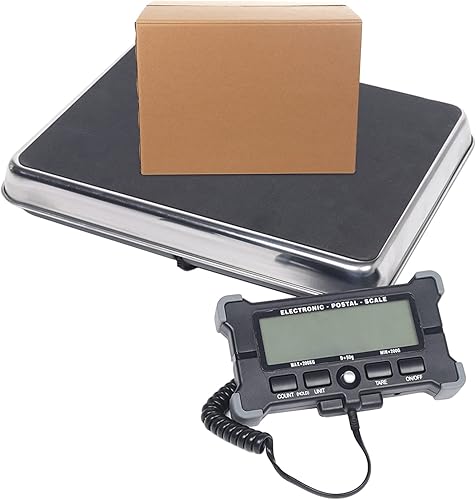 LOYALHEARTDY Báscula digital de envío y correo de 440 libras, con plataforma grande de acero inoxidable resistente, escala de suelo industrial, 2